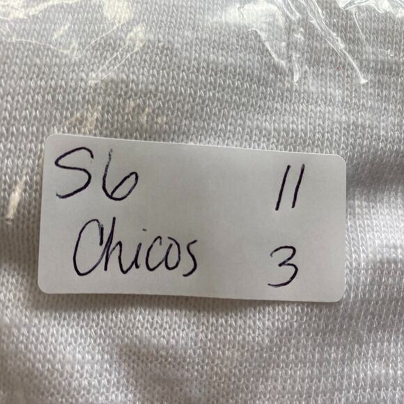 Chicos 3 Sweater White Layered Tulip Hem Semi Sheer Lagenlook Coastal Chic XL 1X - Picture 12 of 12